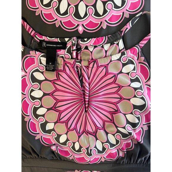 INC Dress Pink Gray White Medium Stretch Long Maxi Sleeveless Washable - Picture 3 of 6